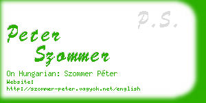 peter szommer business card